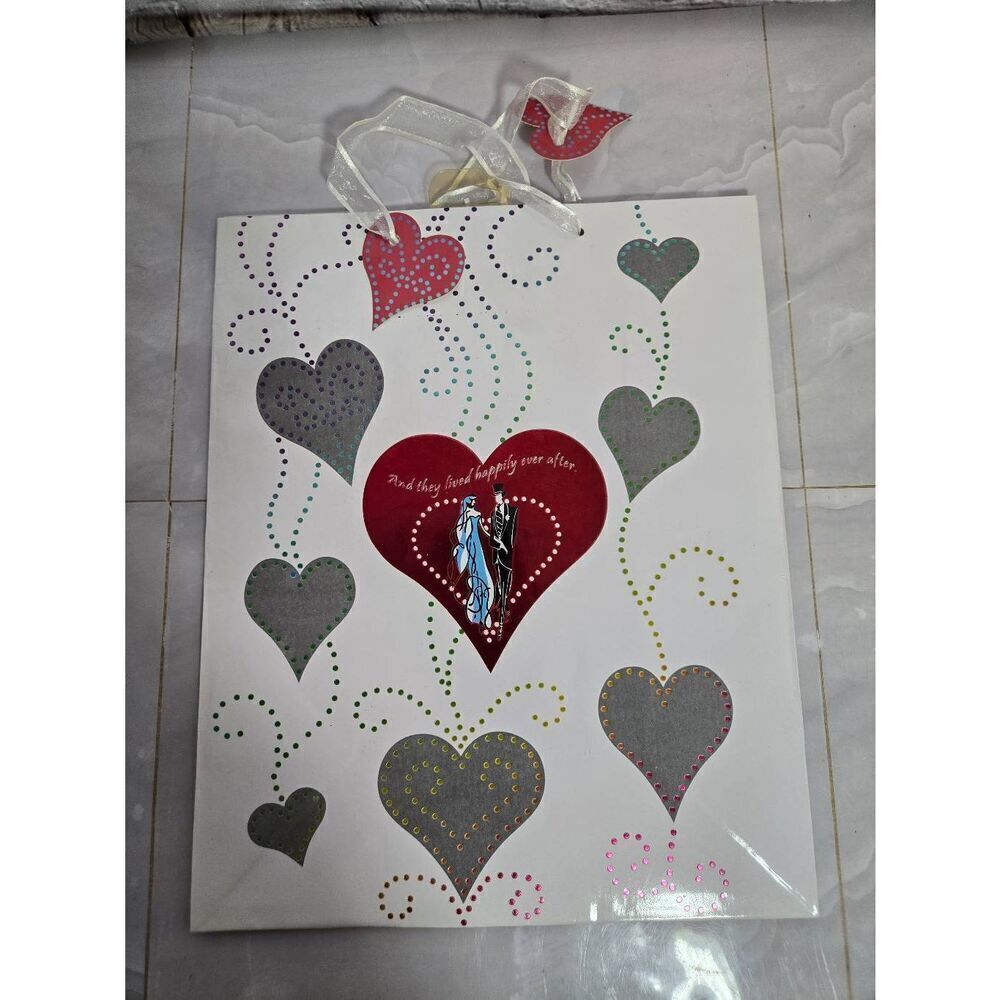 20/$12 "And They Lived Happily Ever After" White Wedding Party Gift Bag
